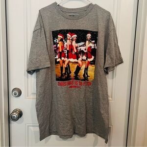 Mean Girls Gray Graphic T-Shirt with Christmas Design